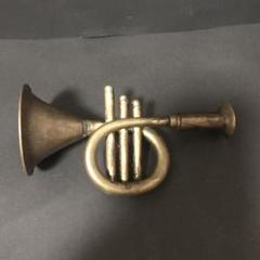 【希少】戦前時代物　骨董品　真鍮製ラッパ　トランペット　玩具　楽器　置物　飾り物 希少】戦前時代物 骨董品 真鍮製ラッパ トランペット 玩具 楽器