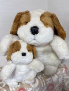 犬のぬいぐるみセット 大小 OO88タグ付き　日本テレコム　レア