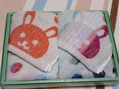 かわいい うさぎ柄 ペアフェイスタオル