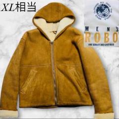 美品✨️MEN'S ROBO ラムスキンフーディ ジップアップフライトジャケット 美品✨️MEN'S ROBO ラムスキンフーディ ジップアップフライト