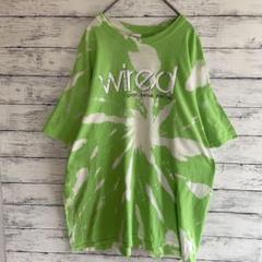 古着 GILDAN ギルダン Tシャツ wired 覚醒 ブリーチ 黄緑 XL
