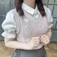 evelyn シャツベストニット ピンク エブリン - メルカリ