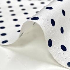 綿100％♦︎108cm×3.6m♦︎水玉♦︎ブロード生地♦︎濃紺×白♦︎