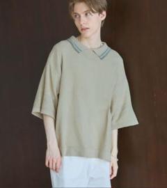 CLSSE 鹿の子編み襟ラインポロシャツ
