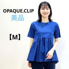 オペークドットクリップ【M】半袖カットソー　プルオーバー　ブルー　フレア　夏