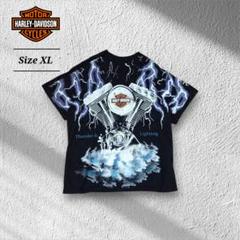 90sHARLEYDAVIDSONハーレーダビッドソンTシャツシングルステッチ黒
