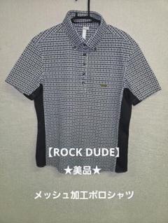coco 中古 ロックデュード ROCK・DUDE レディース 半袖ポロシャツ 3(L) 黒×グレー×白 花柄×迷彩 中古 レディース ロックデュード ROCK・DUDE 半袖ポロシャツ 3(L