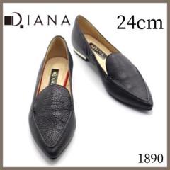 Diana ダイアナ フラットパンプス ブラック シボレザー 1890 Diana ダイアナ フラットパンプス ブラック シボレザー 1890