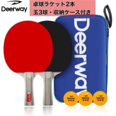 卓球　ラケット　初心者　中級者　2本セット　ボール付き　収納袋　練習用 ケース付