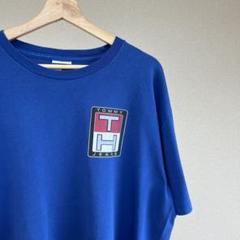 90s USA製 青 プリントTシャツ トミージーンズ Lサイズ vintage