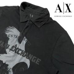【ARMANI EXCHANGE】圧巻の刺繍/鷹 アルマーニ 釦刻印 M相当 黒