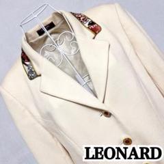 2 超美品　レオナールスポーツ　アイボリー テーラードジャケット 花柄袖　42 LEONARD - □未使用品□LEONARD レオナール テーラード