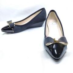 LANVIN en Bleu　ランバン　22cm　リボンモチーフ レインパンプス