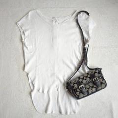 アズールバイマウジー◇ワッフルTシャツ カットソー ミディアム スリット M
