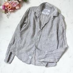 motomi.mモトミエム／リネン ブラウス リボンタイ オフホワイト motomi.mモトミエム／リネン ブラウス リボンタイ オフホワイト