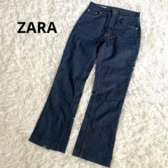 a95 ZARA ザラ　デニムパンツ　Sサイズ　脚長シルエット　少しフレア