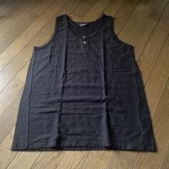黒 ヘンリーネック タンクトップ