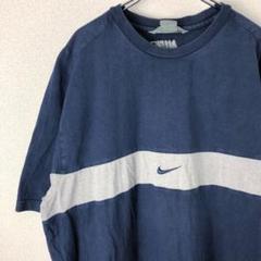 ナイキ NIKE 刺繍ロゴ 半袖 Tシャツ ビッグシルエット ネイビー 紺 古着