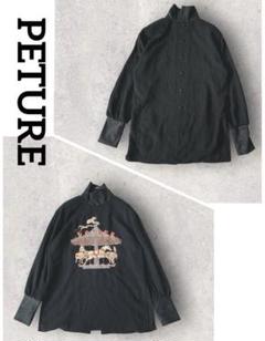 PETURE メリーゴーランド 刺繍 ハイネック シャツ（F）ブラック