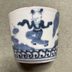 古伊万里 染付 微塵唐草 向付 蕎麦猪口 - 生活骨董と古布の