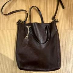 本革 レザーショルダーバッグ ダークブラウン