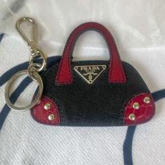 PRADA プラダ バッグモチーフ キーホルダー NERO+CERISE 新品