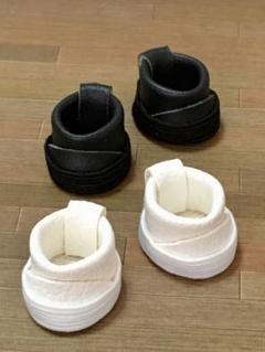 ぬい靴 10cmぬい用 合皮ブーツ 白&黒/二足セット
