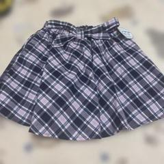 新品　スカートパンツ　チェック柄　160