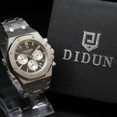 【正規品】DIDUN DESIGN ブラック×シルバー メンズ腕時計