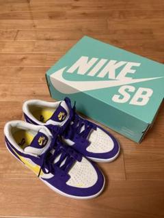 【未使用】Nike SB Force 58 紫/白/黄色 30cm