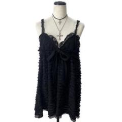 00s coquette バレエコア♡⃛ デカリボンキャミ フリルレース 00s ウィッシュコア coquette バレエコア レース フリル