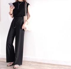 【美品】綿100％!夏に大活躍!大人上品な涼やかカットカラーイージーパンツのサムネイル