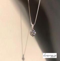 ダイヤモンド プラチナコート シルバー925 ネックレス　一粒石 ✨最高級✨CZ