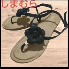 5048☀夏日☀ しまむら CLOSSHI クロッシー サンダル 黒バラ