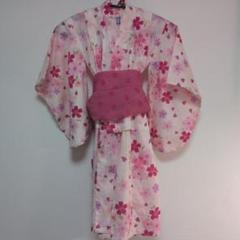 ミキハウス 桜花柄 浴衣 110cm ピンク