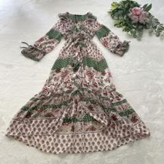 極美品♡ZARA ザラ　ボタニカル　花柄　総柄　シアー　ロングワンピース