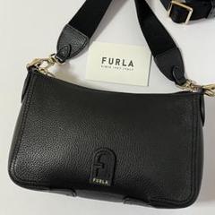 美品　フルラ　ショルダーバッグ　肩掛け　斜め掛け　レザー　ブラック we00524.jpg