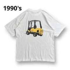1990's OM-PIMESPO フォークリフト バック プリント Tシャツ