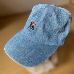 【NEW HATTAN】 デニムブルー キャップ 古着ワンポイント馬の刺繍付き