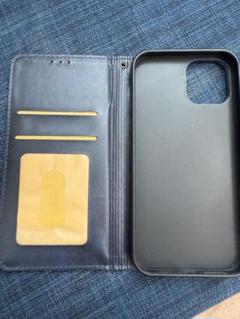 iPhone12用 手帳型 iPhoneケース 黒