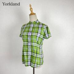 YORKLAND チェック 半袖 ブラウス 日本製