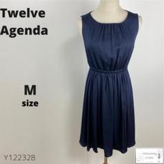美品 TwelveAgenda ワンピース ドレス ノースリーブ ゴム付き 紺色