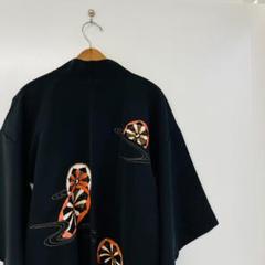 黒羽織 刺繍 デザイン 手書き 大正 レトロ 和模様 ビンテージ 幾何学模様
