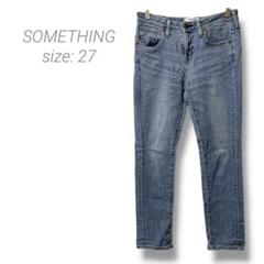 【サムシング】SOMETHING ストレートデニム ミッドライズ ストレッチ 青