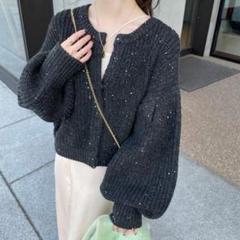 hinari スパンコールニットカーディガン hinari（ヒナリ）の「スパンコールニットカーディガン（ニット