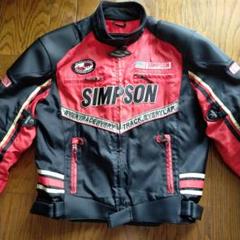 SIMPSON バイクジャケット M 赤/黒 SIMPSON バイクジャケット 黒/赤 ストライプ メンズM