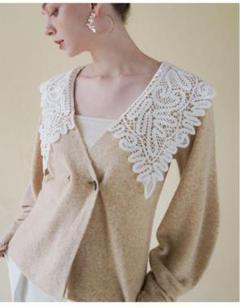 トップス acka lace collar knit cardigan lace collar knit cardigan – Acka online store