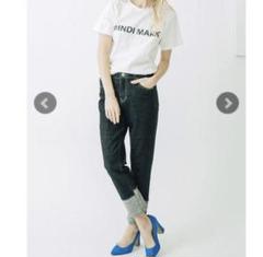 【人気ショップが最安値挑戦！】 お値下げ不可です☆INDIMARK☆折り返し風デニム☆ブラック☆S（M パンツ