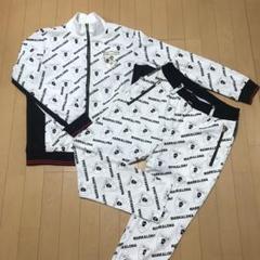 マークアンドロナ 白　総柄　ナイロンジャケット　パンツ　セットアップ マークアンドロナ 白 総柄 ナイロンジャケット パンツ