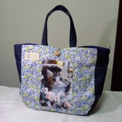 仔猫のトートバック* 2way Dカン付*ハンドメイド